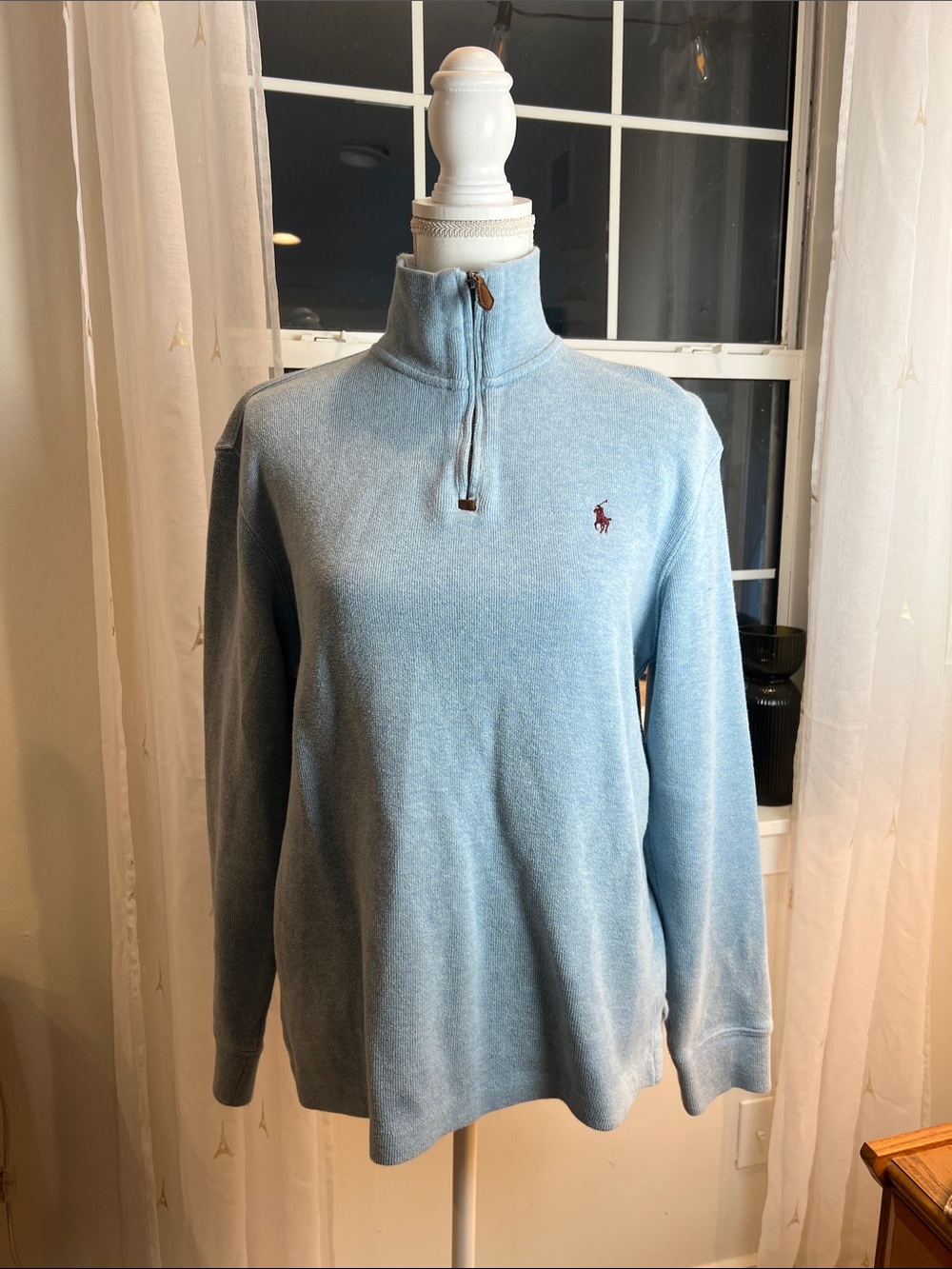 Polo by Ralph Lauren Light Blue Half-Zip Men's Sweater size small.